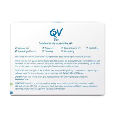 QV Soap-Free Cleansing Bar for Eczema & Sensitive Skin Twin Pack 2x100g