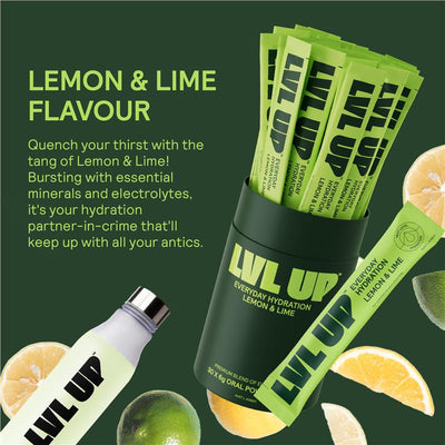 Lvl Up Everyday Hydration Sticks - Lemon Lime (10 Pack)