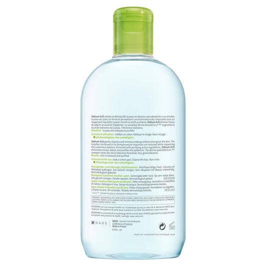 Bioderma Sebium H2O Micellar Water 500ml - Purifying Cleanser for Oily Skin-Auzzi Store