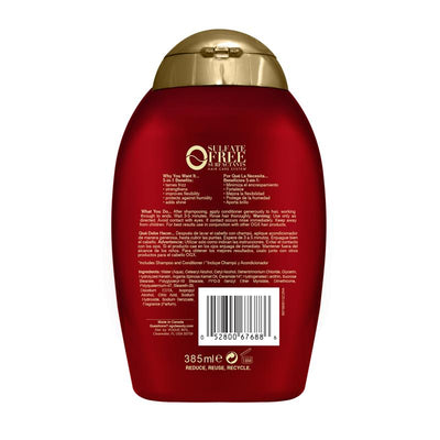 Ogx Frizz Free + Keratin Smoothing Oil Conditioner 385mL - 5 in 1 Benefits for Frizzy Hair