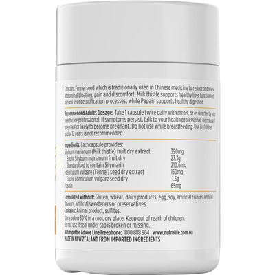 Nutra-Life Debloat & Detox 60 Capsules - Digestive Health Support