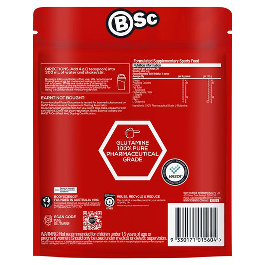 BSc Pure Glutamine 120g - Premium Natural Recovery Formula