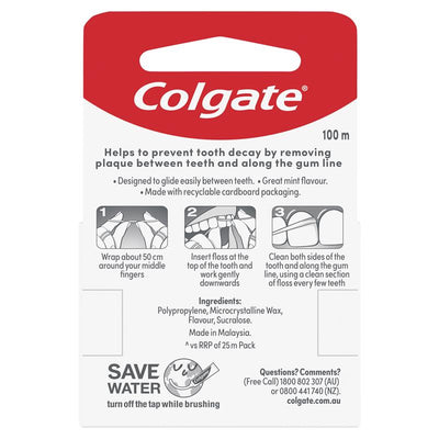 Colgate Total Mint Waxed Dental Floss 100m