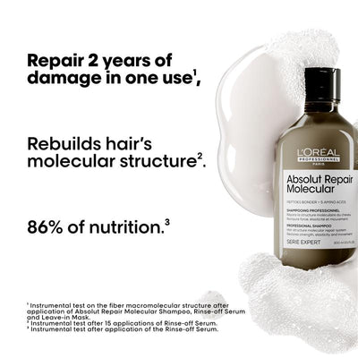 L'Oreal Professionnel Serie Expert Absolut Repair Molecular Shampoo 300ml - Deep Clean & Repair