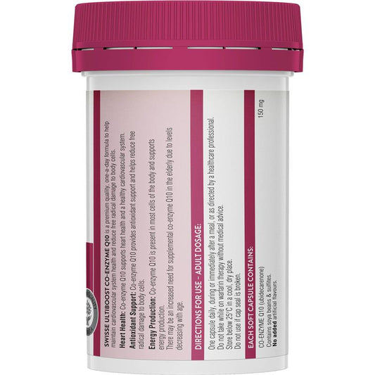 Swisse Ultiboost Co-Enzyme Q10 150mg - 50 Capsules for Heart Health-Auzzi Store