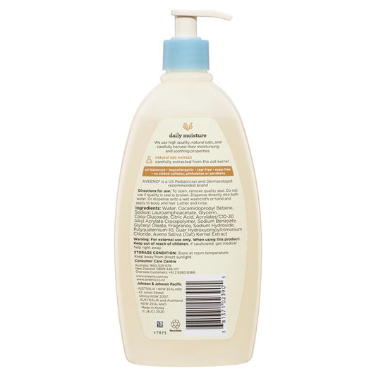 Aveeno Baby Daily Moisture Wash & Shampoo 532mL - Lightly Scented-Auzzi Store