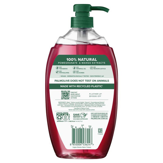 Palmolive Naturals Pomegranate Mango Body Wash 1L – Vegan, 95% Natural – view 2 - Auzzistore