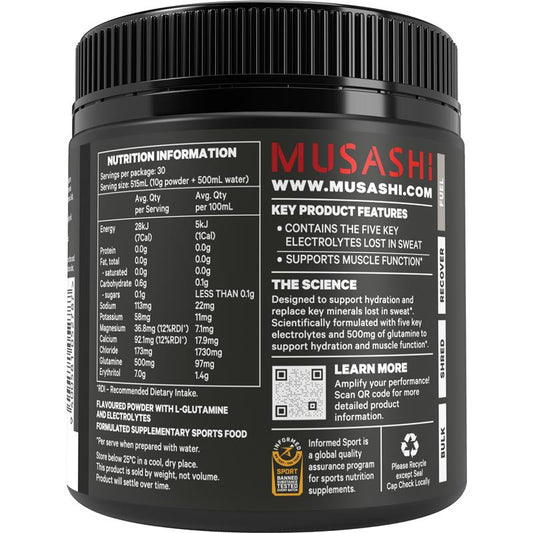 Musashi Electrolytes - Blue Raspberry 300g – view 2 - Auzzistore
