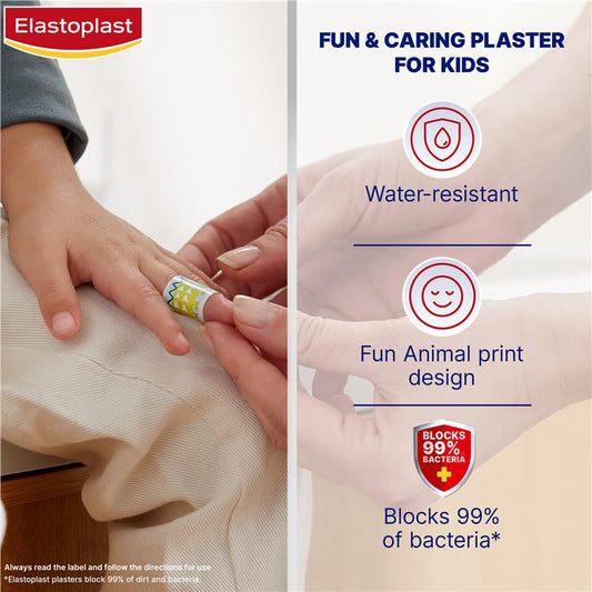 Elastoplast Kids Animal Plasters - 20 Fun Strips for Wound Care - Auzzi Store
