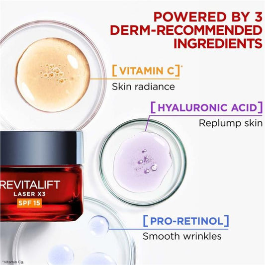 L'Oreal Paris Revitalift Laser X3 Day Cream SPF 15 50ml - Anti-Aging Powerhouse - Auzzi Store
