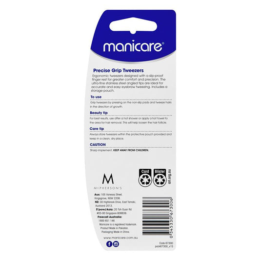 Manicare Precise Grip Tweezers - Perfect for Precision Tweezing-Auzzi Store