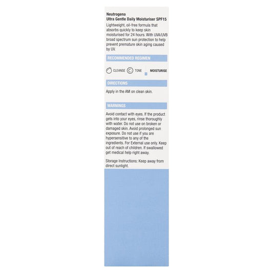 Neutrogena Ultra Gentle Moisturiser SPF15 100ml - Sun Protection – view 2