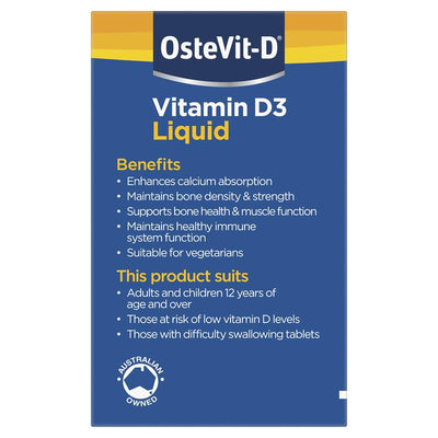 OsteVit-D Vitamin D3 Liquid 50ml - 1000IU for Bone & Immune Support