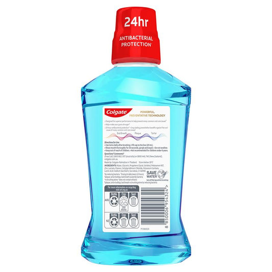Colgate Mouthwash Total Clean Mint - 500ml Antibacterial Formula-Auzzi Store