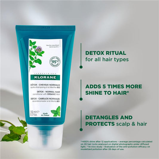 Klorane Organic Mint Scalp Protective Conditioner 150ml - Detoxifying & Hydrating - Auzzi Store