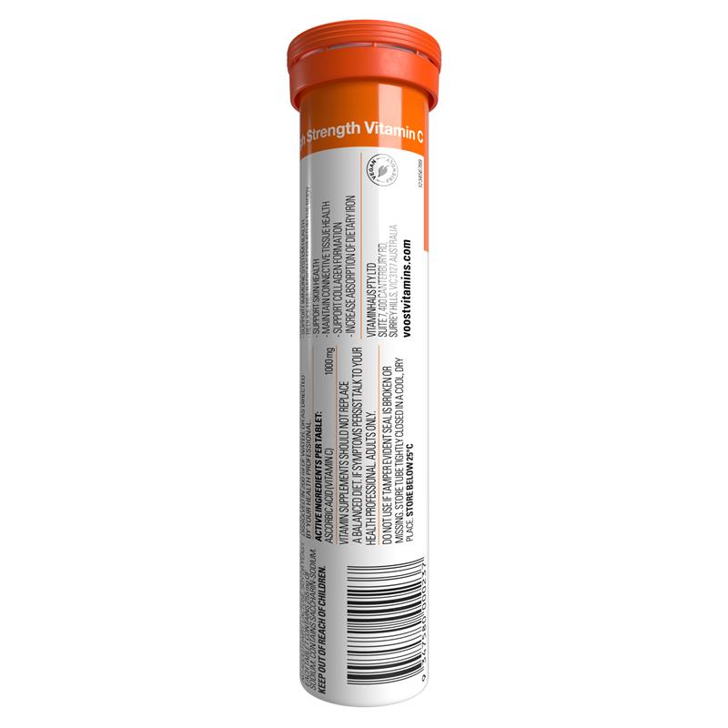 Voost Vitamin C Effervescent Tablets - Blood Orange, 20 Vegan