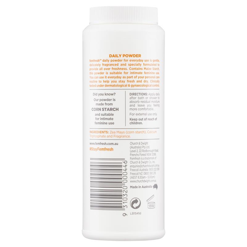 Femfresh Talc-Free Intimate Powder 100g – Corn Starch, Gentle Formula