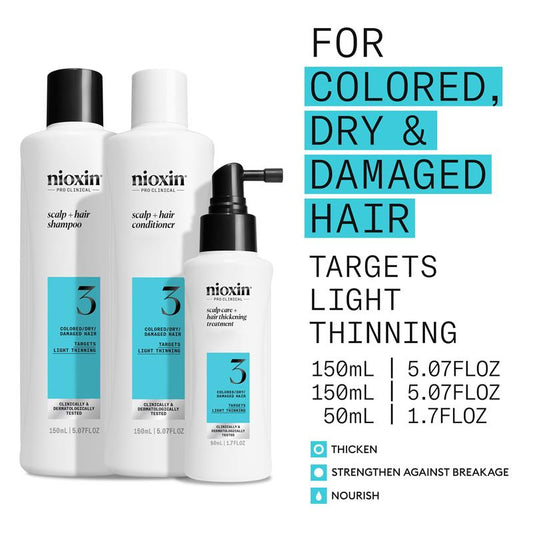 Nioxin Scalp + Hair Thickening System 3 Trial Kit (150+150+50mL)