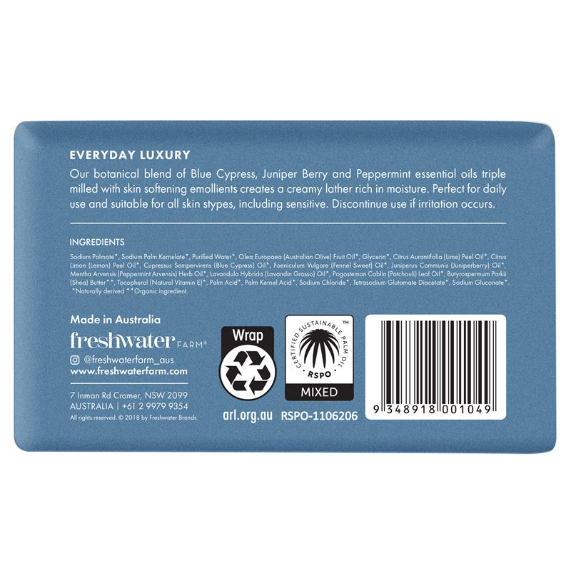 Freshwater Farm Blue Cypress & Juniper Berry Calming Body Bar 200g