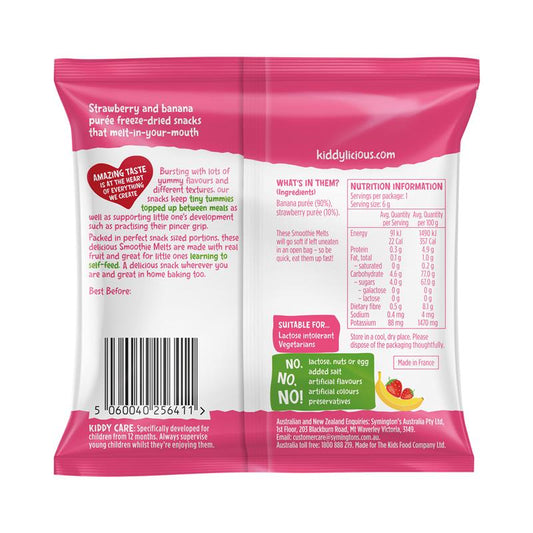 Kiddylicious Melts Strawberry and Banana 6g