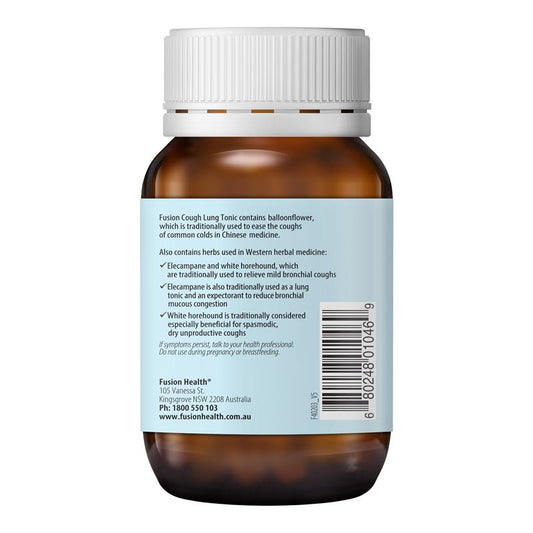 Fusion Cough Lung Tonic 60 Vegetarian Capsules - Herbal Relief for Coughs – view 2