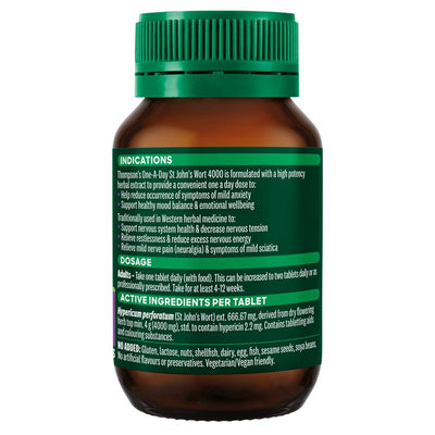 Thompson's One-A-Day St. John's Wort 4000mg Supplement – 60 Tablets