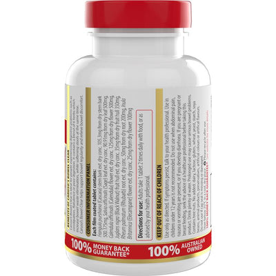 Caruso's Bowel Clear - 60 Herbal Tablets for Digestive Health