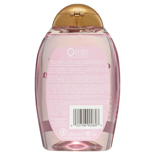 OGX Heavenly Hydration + Shine Cherry Blossom Shampoo 385ml - For Thin & Fine Hair-Auzzi Store