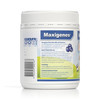 Maxigenes Milk Chewable Tablets with Blueberry – 150 Count