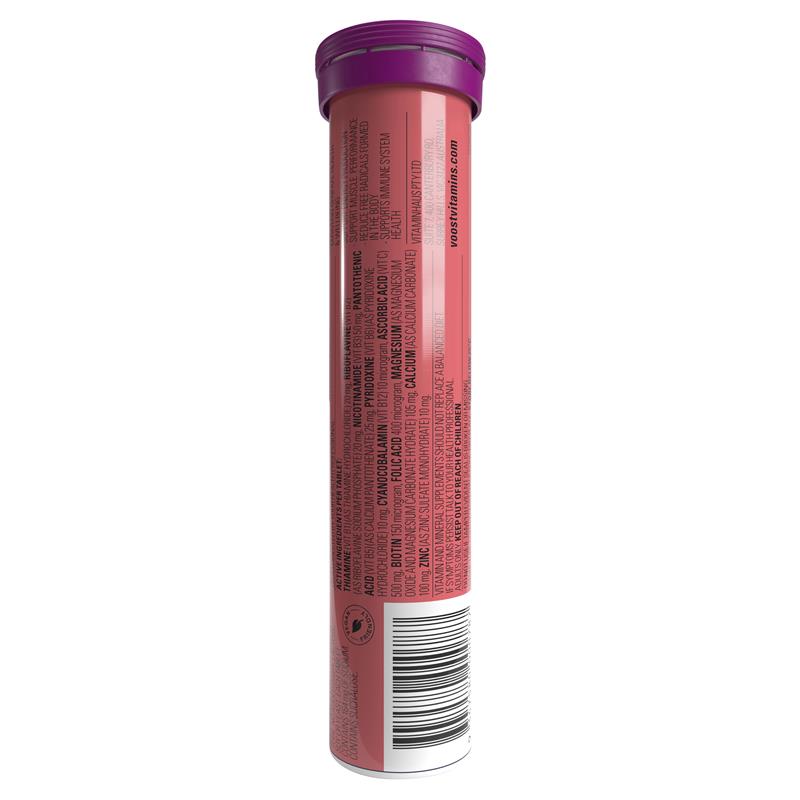 Voost Vitamin B+ Apple & Berry Effervescent Tablets, 20 Vegan