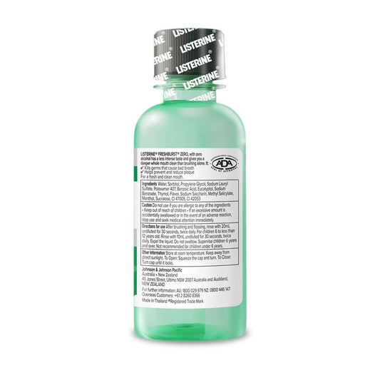 Listerine Freshburst Zero Mouthwash 100ml - Ultimate Freshness
