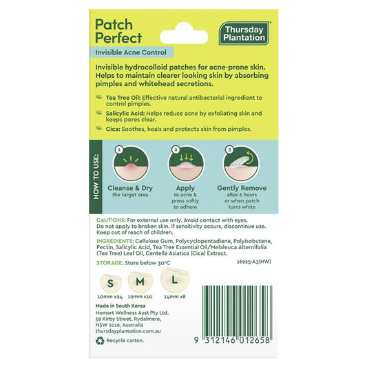 Thursday Plantation Patch Perfect Invisible Acne Control 42 Patches - Acne Treatment