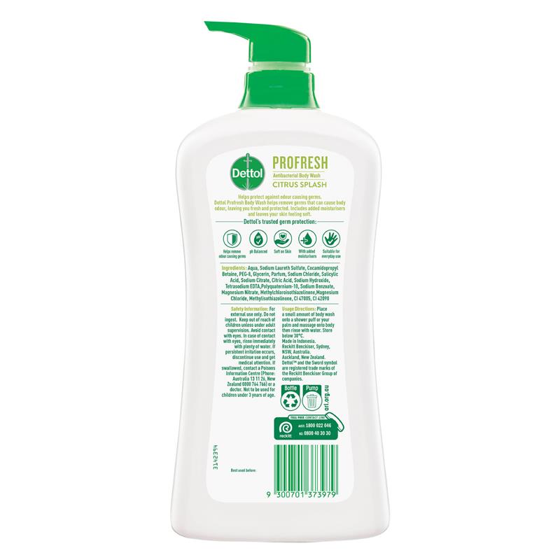 Dettol ProFresh Citrus Splash Shower Gel 950ml – Odor Protection