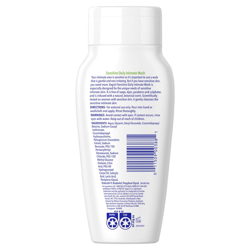 Vagisil Sensitive Intimate Wash 240ml – Non-Irritating, Paraben-Free Cleanser