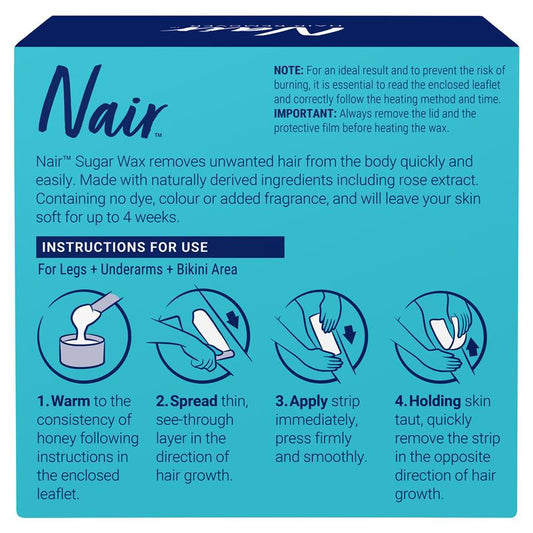 Nair Natural Origin Sugar Wax Rose 350ml - Gentle Hair Removal - Auzzi Store
