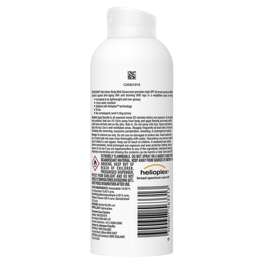 Neutrogena Ultra Sheer Body Mist Sunscreen SPF 50 - 140g – view 2