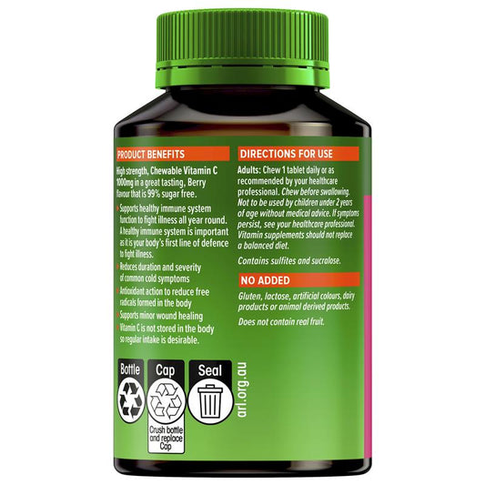 Cenovis Chewable Mega Vitamin C - 1000mg Berry 60 Tablets