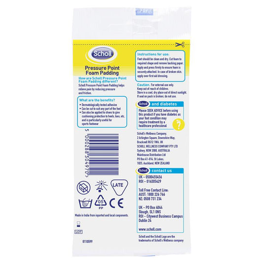 Scholl Pressure Point Adhesive Foam - 1 Pack-Auzzi Store
