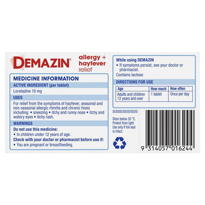 Demazin Allergy + Hayfever Relief Non-Drowsy - 30 Tablets