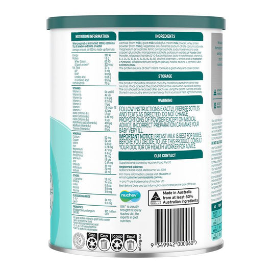 Oli6 Stage 1 Dairy Goat Milk Formula Infant - 800g-Auzzi Store