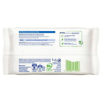 NIVEA 3in1 Refreshing Cleansing Wipes for Normal & Combination Skin - 25 Pack