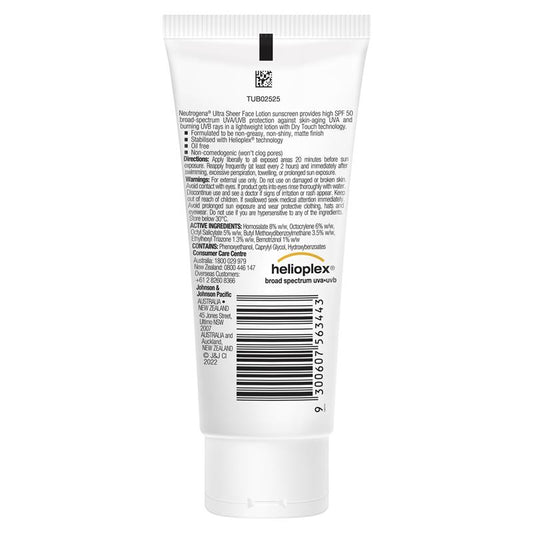 Neutrogena Ultra Sheer Face Lotion Sunscreen SPF 50 - 88ml – view 2