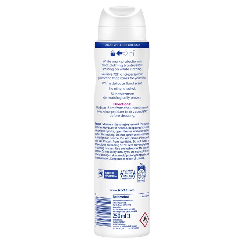 NIVEA Black & White 72H Clear Aerosol Deodorant 250ml