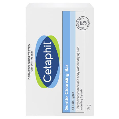 Cetaphil Gentle Cleansing Bar 127g – Hypoallergenic for Sensitive Skin