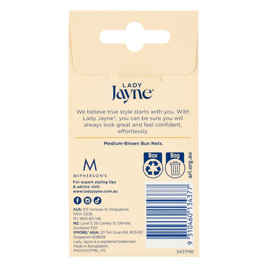 Lady Jayne Mid Brown Bun Nets, Pack of 3-Auzzi Store