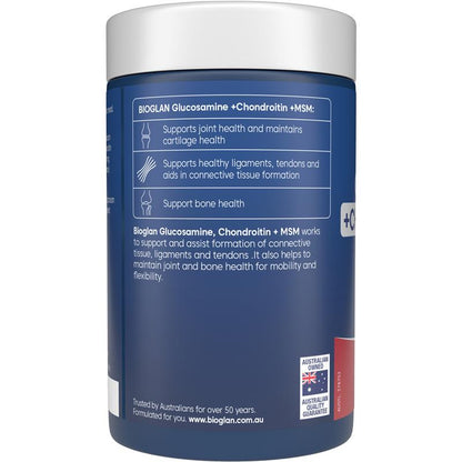 Bioglan Glucosamine Chondroitin + MSM - 180 Tablets for Joint Health