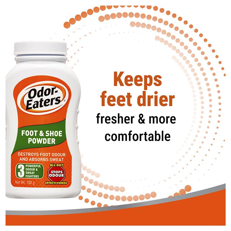 Odor-Eaters Foot & Shoe Powder - Sweat & Odor Control, 100g