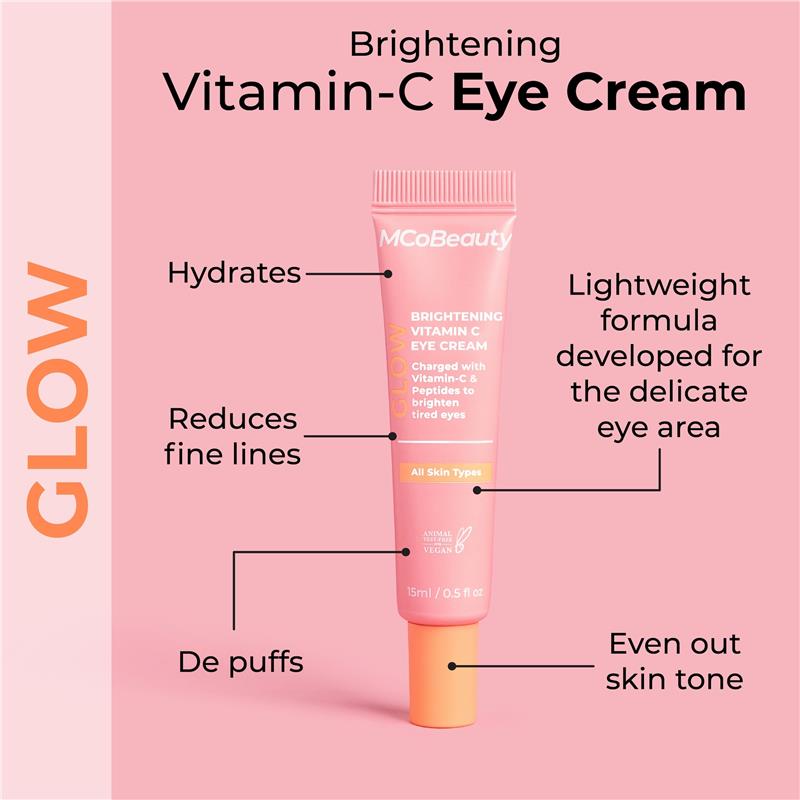 MCoBeauty Glow Brightening Vitamin C Eye Cream 15ml - Revitalize Tired Eyes