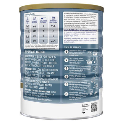 Alula Gold Lactose Intolerance Infant Formula 0-12 Months - 900g - Auzzi Store