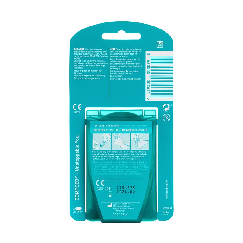 Compeed Hydrocolloid High Heel Blister Plasters - 5 Pack, 7-Day Protection